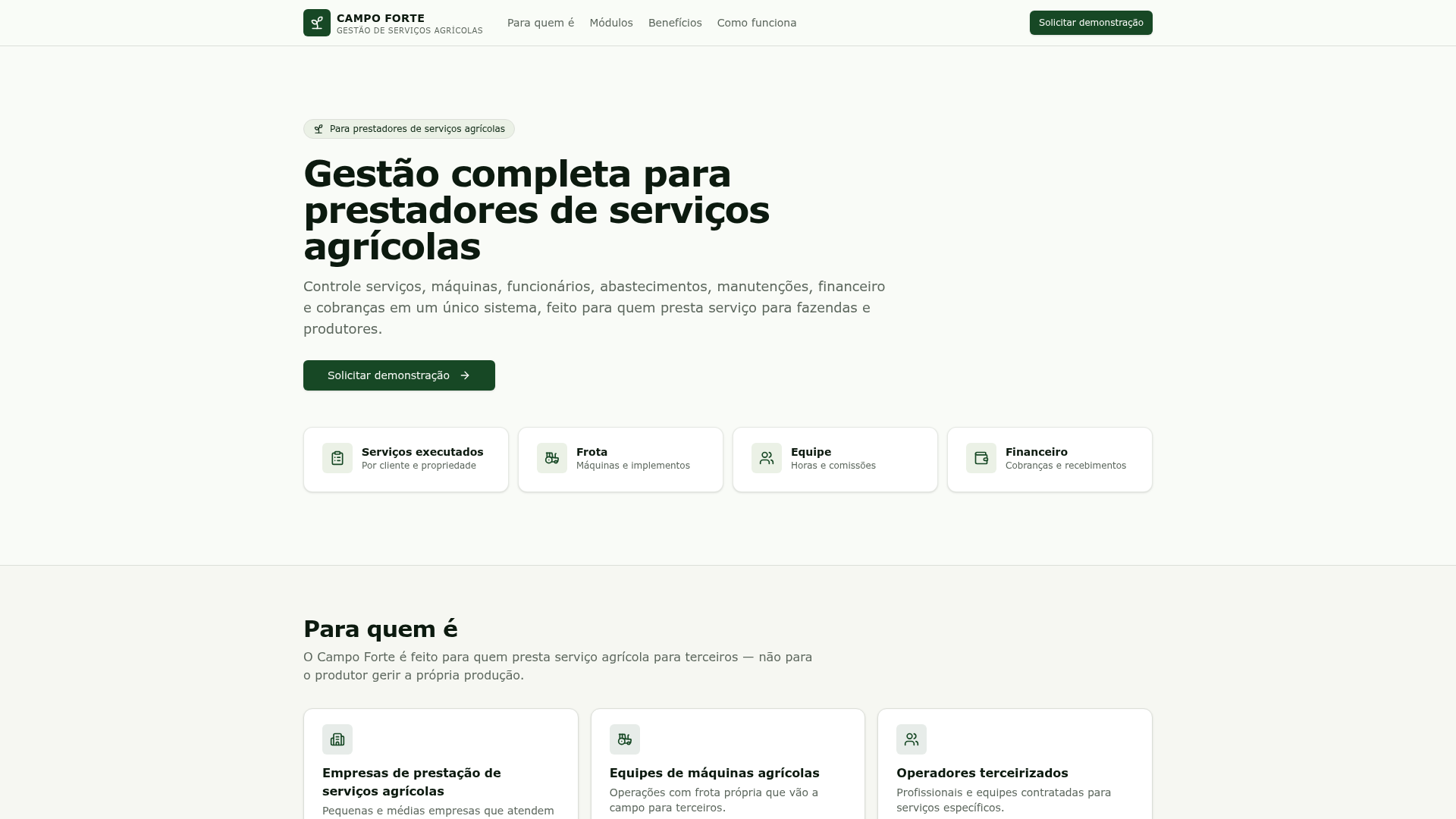 Controle Interno Serviços Agro Campo Fuerte website preview